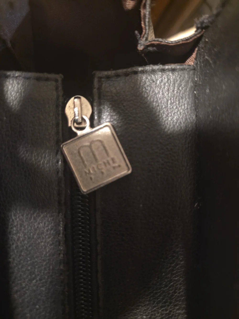 Miche Yellow Gathered Leather Shoulder Bag with Black Strap